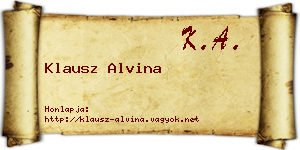 Klausz Alvina névjegykártya